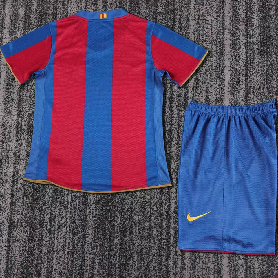 Jersey 2007/08 Barcelona Local Manga corta Niño Retro