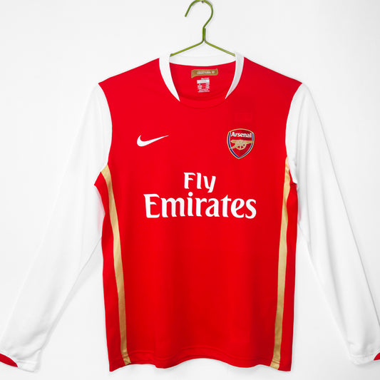 Jersey 2006/2007 Arsenal Local Manga larga Versión Fan Retro