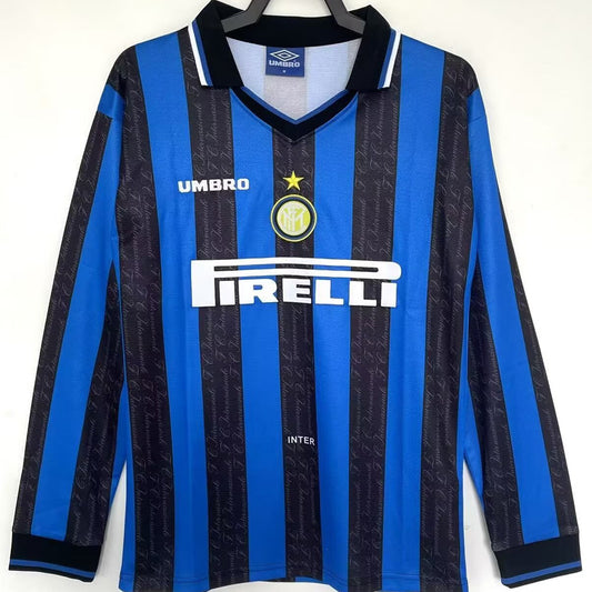 Jersey 1997/98 Inter Milan Local Manga larga Versión Fan Retro